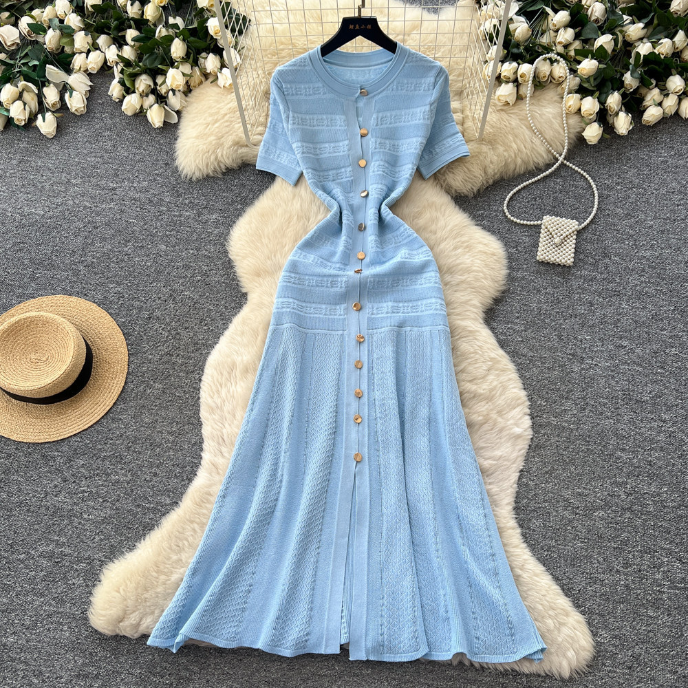 Robe longue pour femme, style Y2K streetwear, col rond, manches courtes, moulante, sexy, élégante, pour soirée, travail, 2026