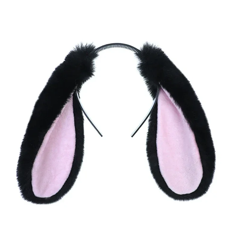Bandeaux oreilles de lapin blanc, oreilles de lapin en fourrure, Costume mignon, accessoires pour cheveux de lapin pour femmes