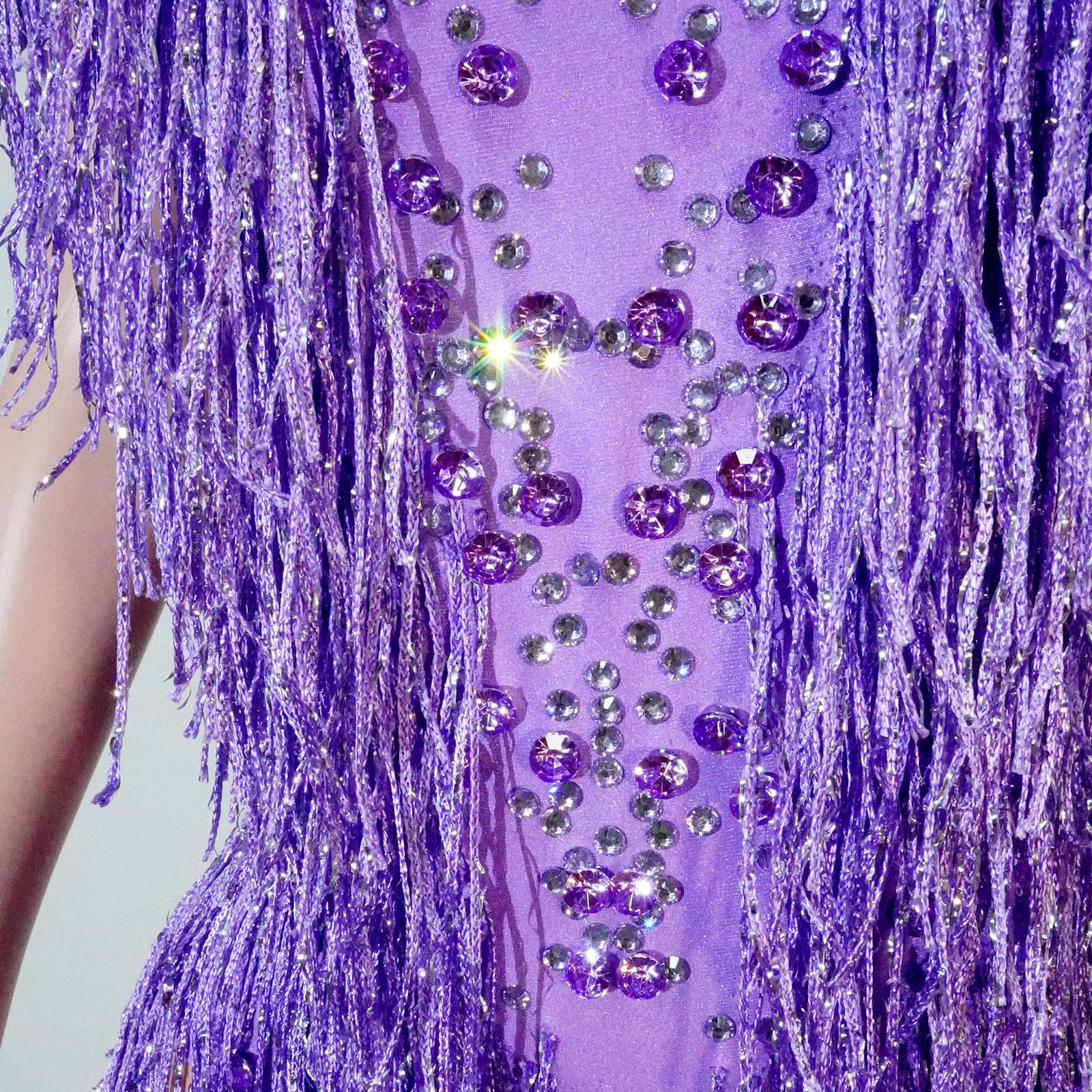 Costume de danse pour femmes, tenue de scène, combinaison extensible, justaucorps à franges, vêtements de performance, strass scintillants, franges, vêtements de boîte de nuit