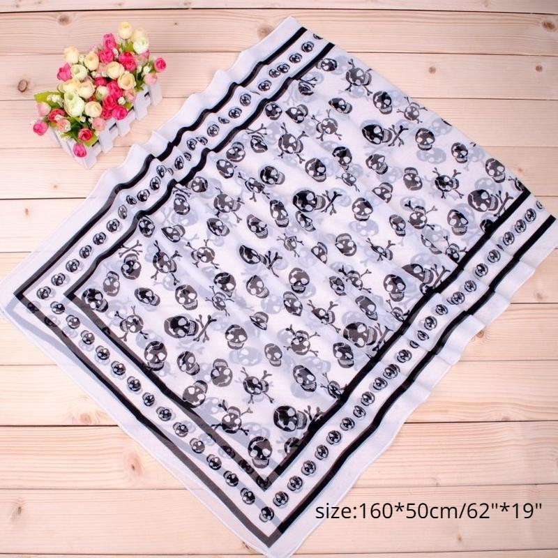 Foulards doux pour femmes, 1 pièce, mode crâne, longs enveloppes, châle, écharpe de plage