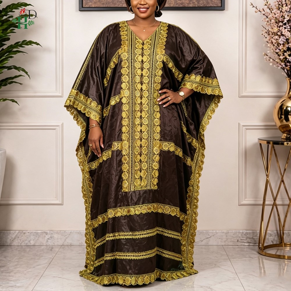 Vêtements africains pour femmes H&D Embroidery, robes Bazin Riche en solde, robes africaines pour femmes, robes turques, robe boubou.