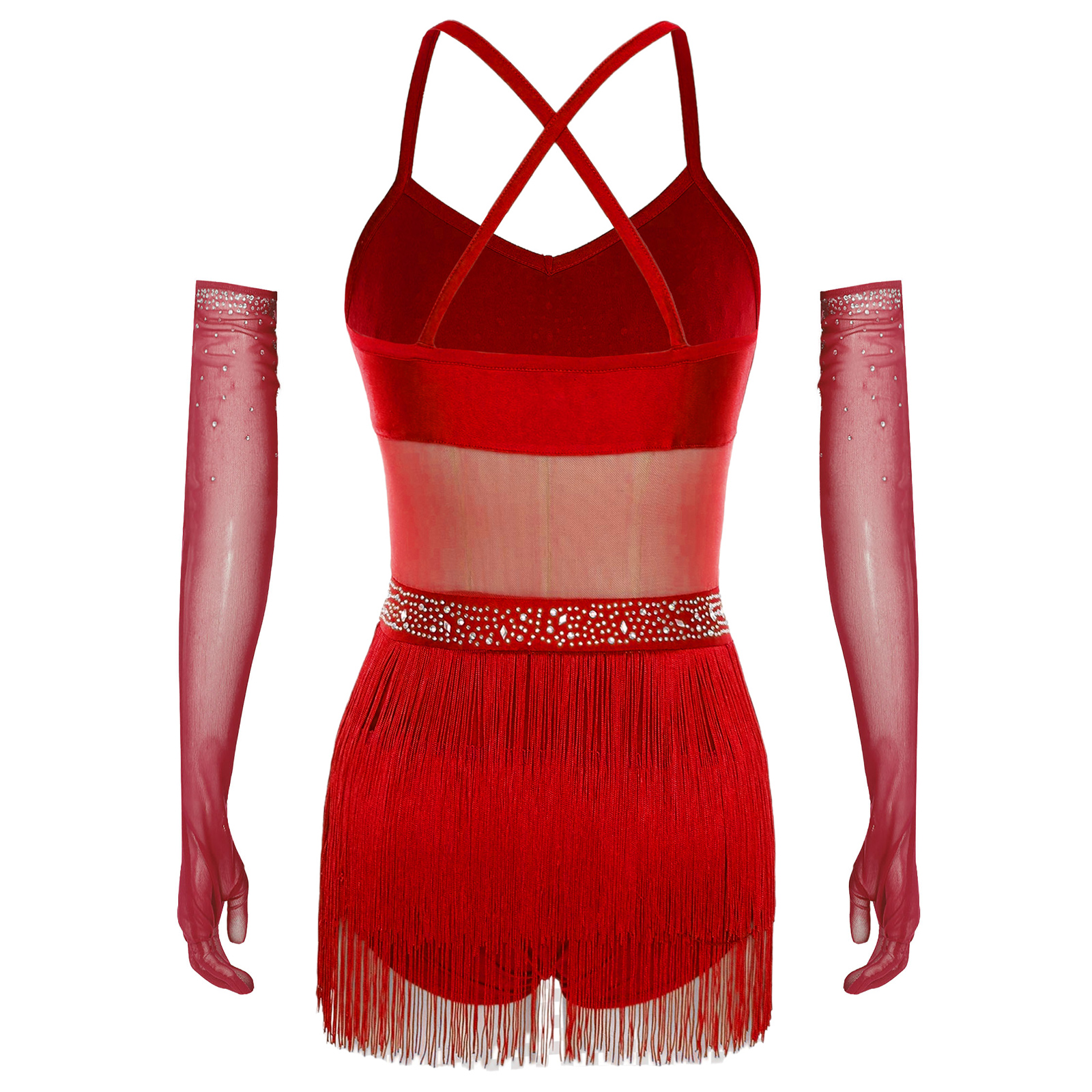 Robe justaucorps de danse latine à franges pour femmes, Costumes de danse Jazz, ensembles de vêtements de danse pour adultes, paillettes brillantes, Tango Salsa, body de danse