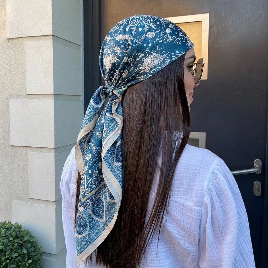 Foulard carré en satin de soie pour femme, 90x90cm, printemps-été, écharpe de plage, bandana, bandeau pour cheveux
