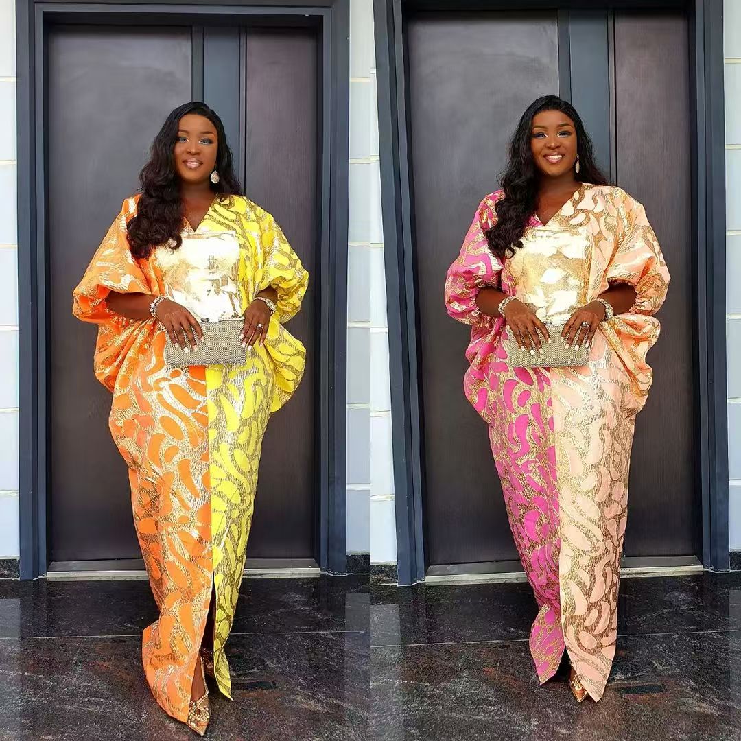 Robes africaines neuves pour femmes, robes turques grande taille pour femmes, vêtements d'église en tissu jacquard de luxe pour femmes
