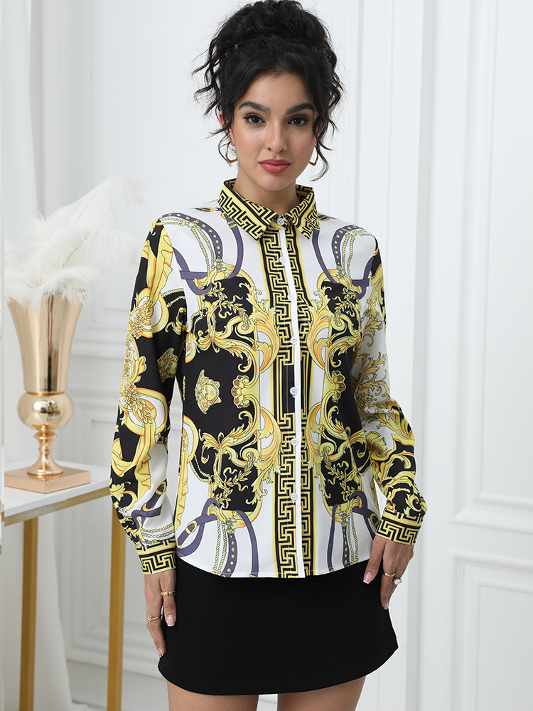 Chemisier élégant pour femmes, Look Chic, imprimé à la mode, chemises de bureau pour dames, hauts blusa mujer
