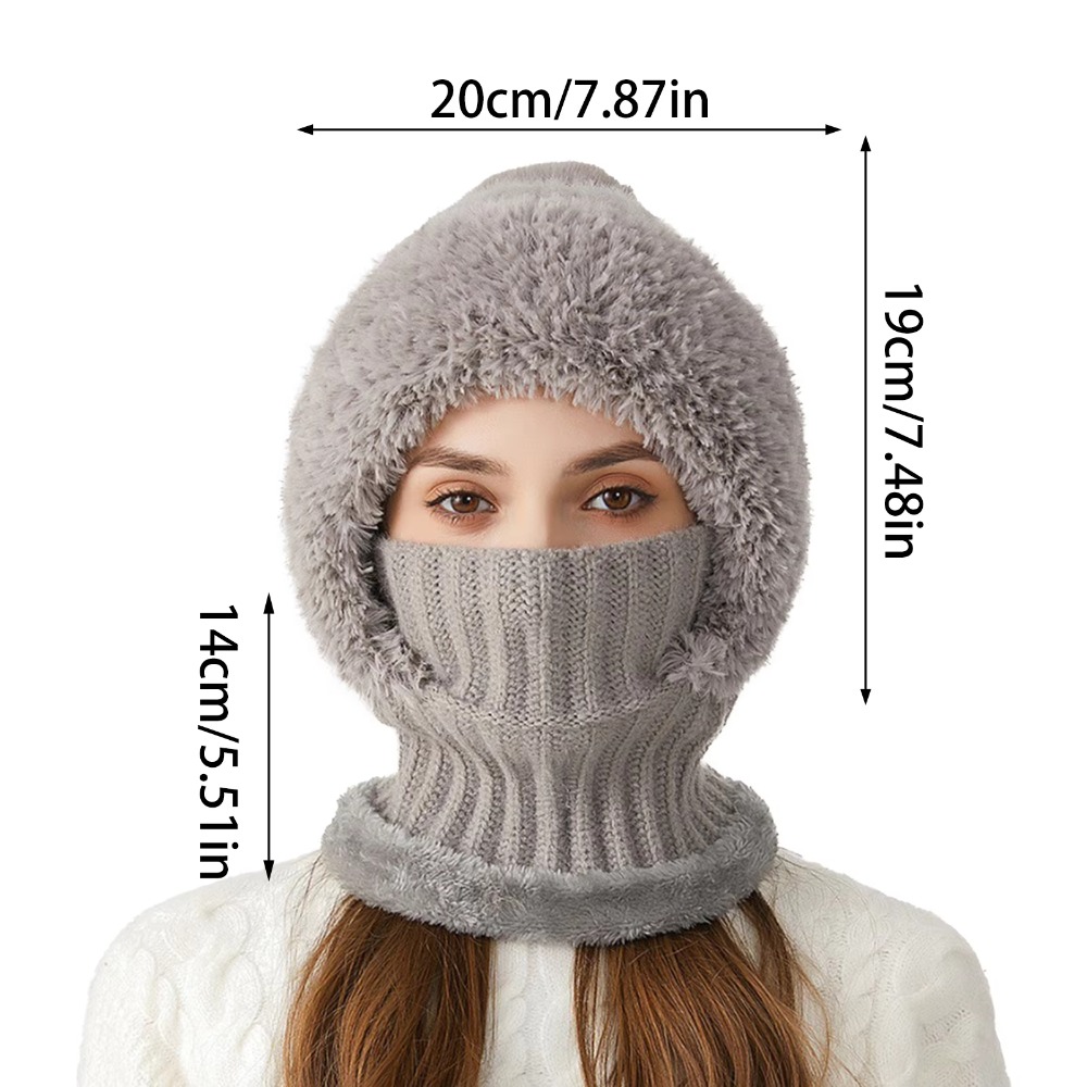Chapeau en laine tricoté de haute qualité pour femme, couverture chaude et moelleuse en velours, cagoule chaude et coupe-vent, hiver