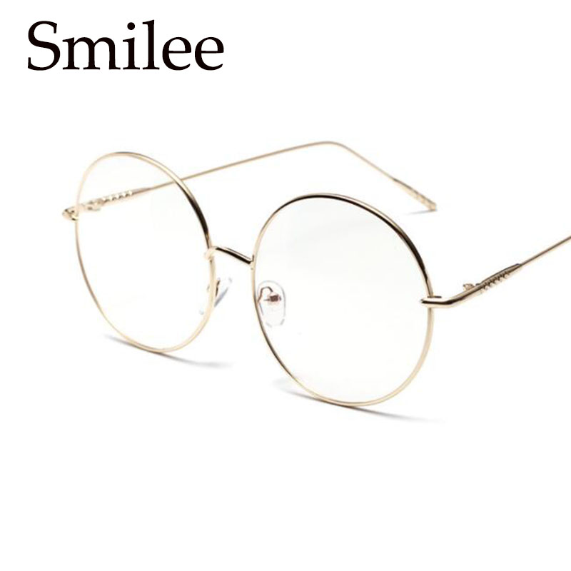 Lunettes rondes surdimensionnées femmes hommes métal grand grand cercle lunettes cadre optique lunettes rondes cadre mode lunettes lunettes