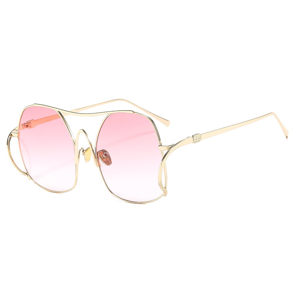 Nouvelle mode de luxe dégradé ovale femmes lunettes de soleil 2025 personnalité Double faisceau cadre conception avancée tout Match hommes lunettes UV400