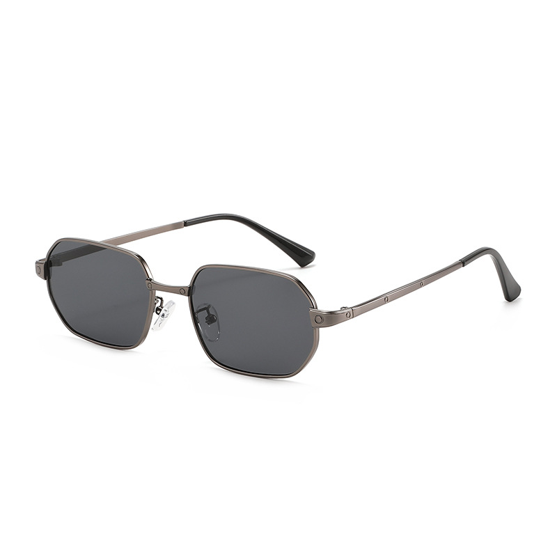 Lunettes de soleil carrées minimalistes pour hommes, monture étroite en métal UV400, style européen et américain haut de gamme, pour femmes