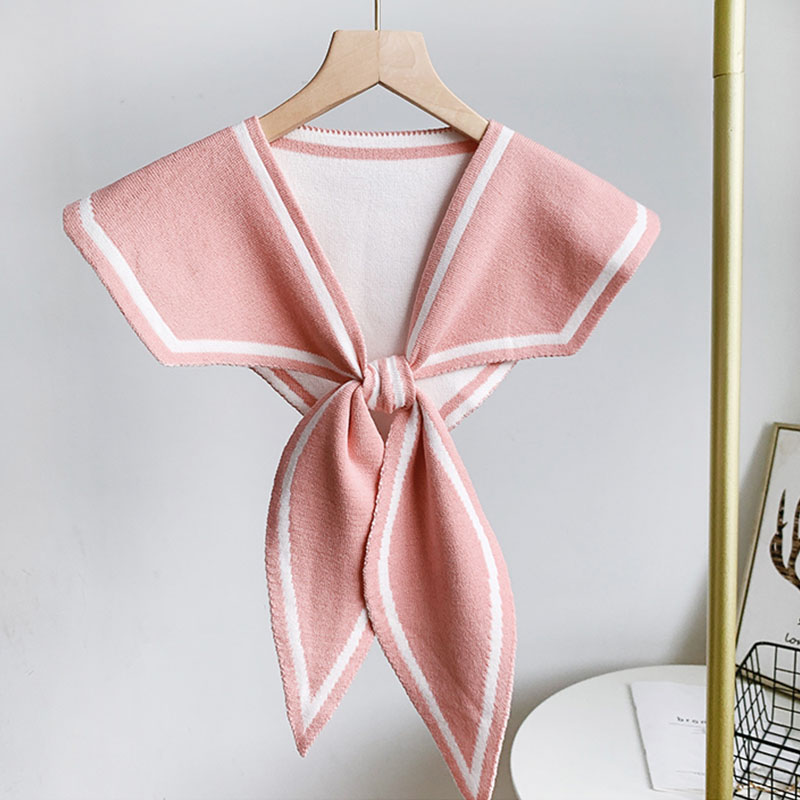 Mode tricot écharpe mignon cou plus chaud cercle faux col avant cravate faux col femmes marine Style col détachable pour les femmes