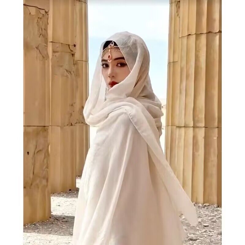 Écharpe de voyage Égypte Dubaï pour femme, imitation coton lin, châle de protection solaire, foulard, accessoires photo désert, écharpe de vacances en bord de mer