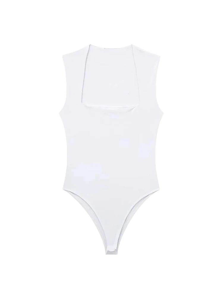 Body slim pour femmes, mode Sexy, col carré, sans manches, bouton-pression, combishort féminin, Mujer