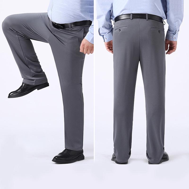 Pantalon Long noir pour hommes, grande taille 48 50 52, costume d'affaires décontracté