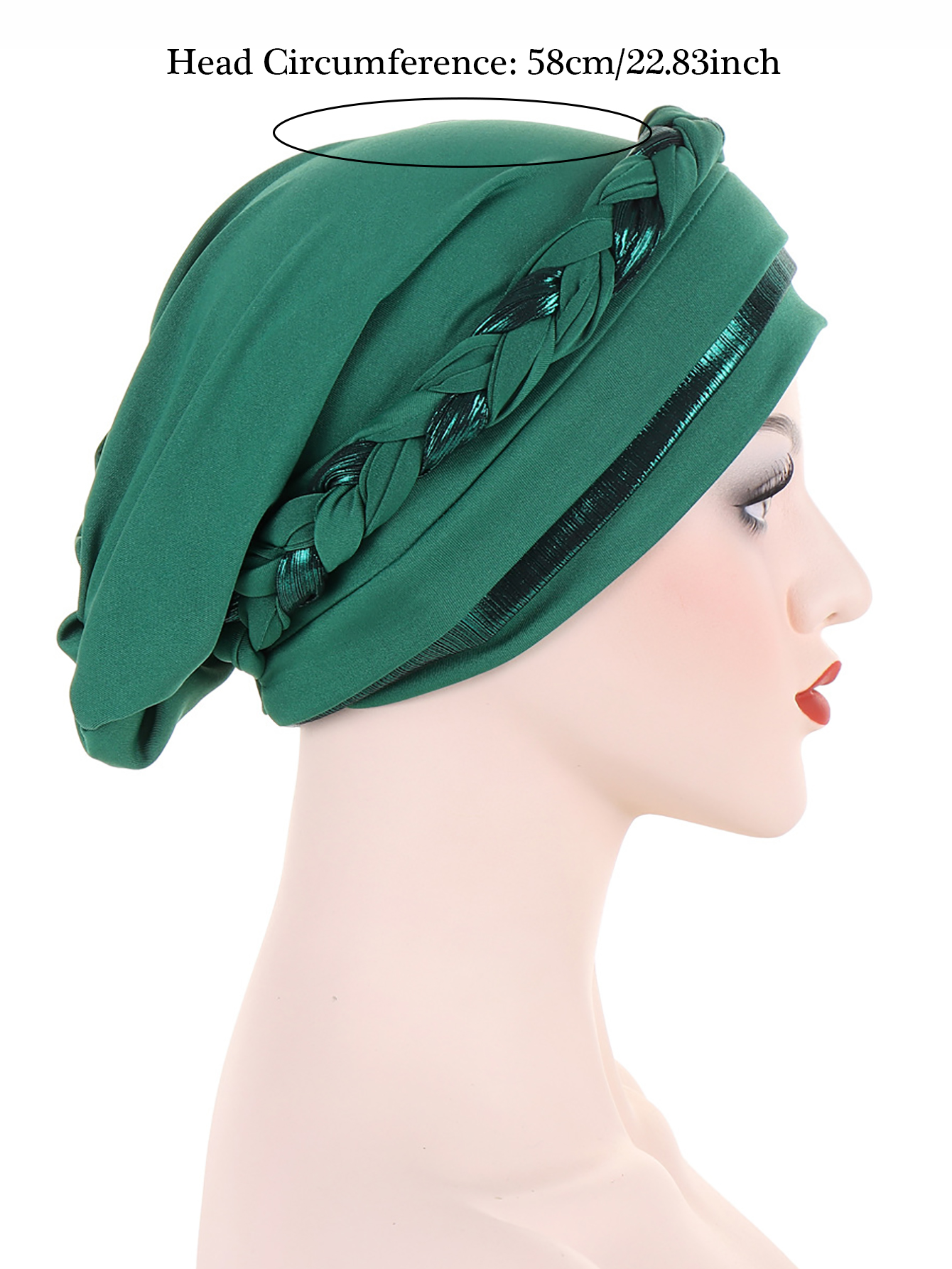 Casquettes Hijab musulmanes tressées pour femmes, bloc de couleur, tête enveloppante, Ramadan, doux et élastique, mode dames, Turban