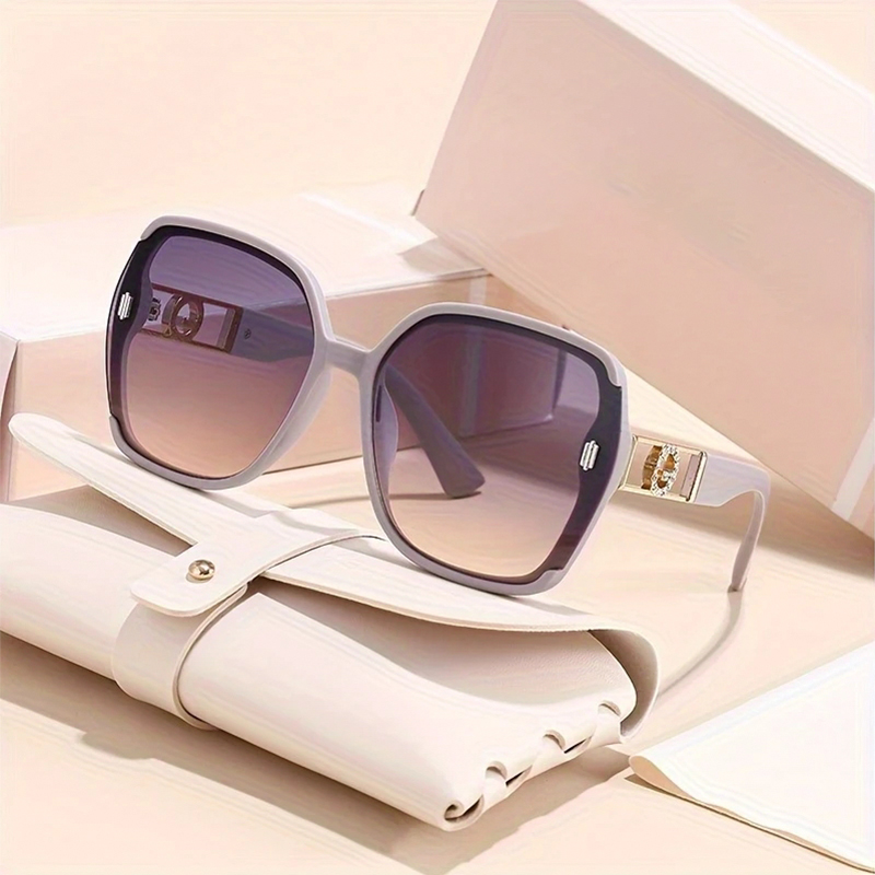 Lunettes de mode classiques rétro rectangulaires pour femmes - Monture élégante en PC et verres décoratifs