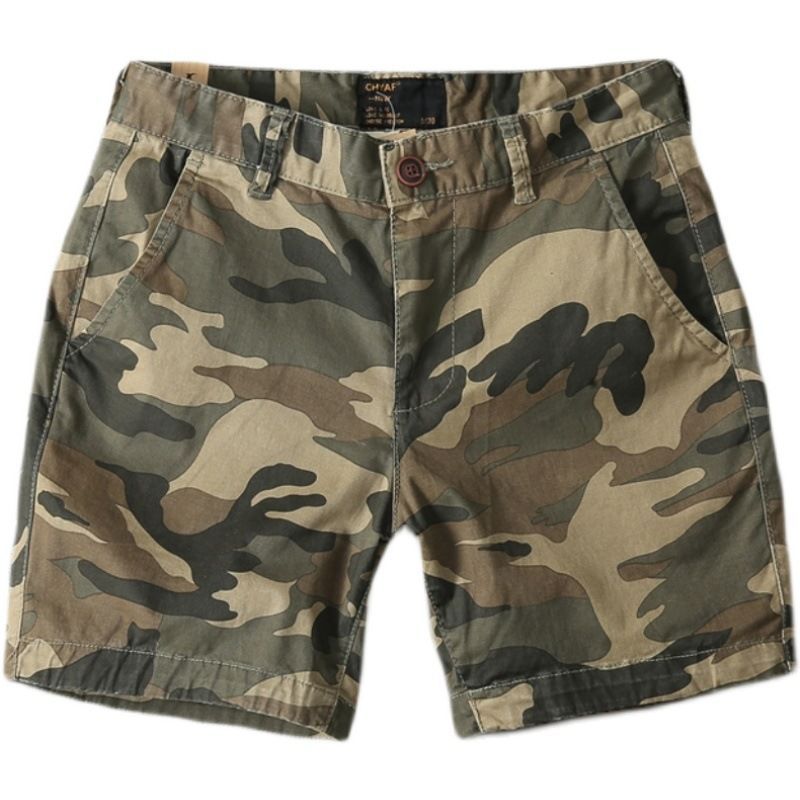 Short de Camouflage pour hommes, mode coréenne, extensible, décontracté, Slim, résistant à l'usure, vêtements masculins, nouvelle collection été 2025