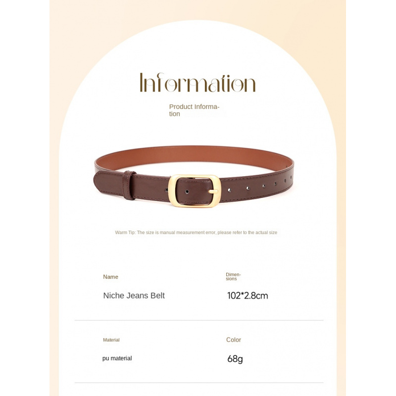 Ceinture pour femme, ceinture polyvalente de haute qualité, ceinture en cuir de vache véritable, boucle simple, ceinture décorative tendance pour jeans