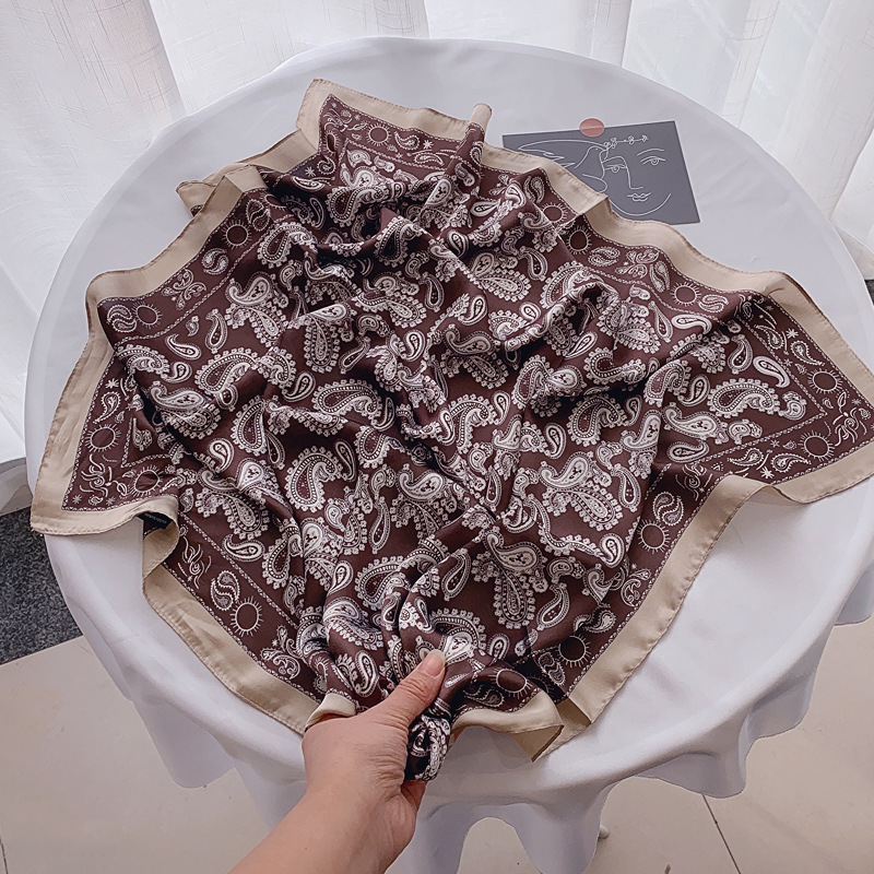 Foulard carré en soie 70x70cm pour femme, design de luxe, châle en satin, imprimé zèbre, bandana, petit foulard de cou, hijab, foulards pour cheveux