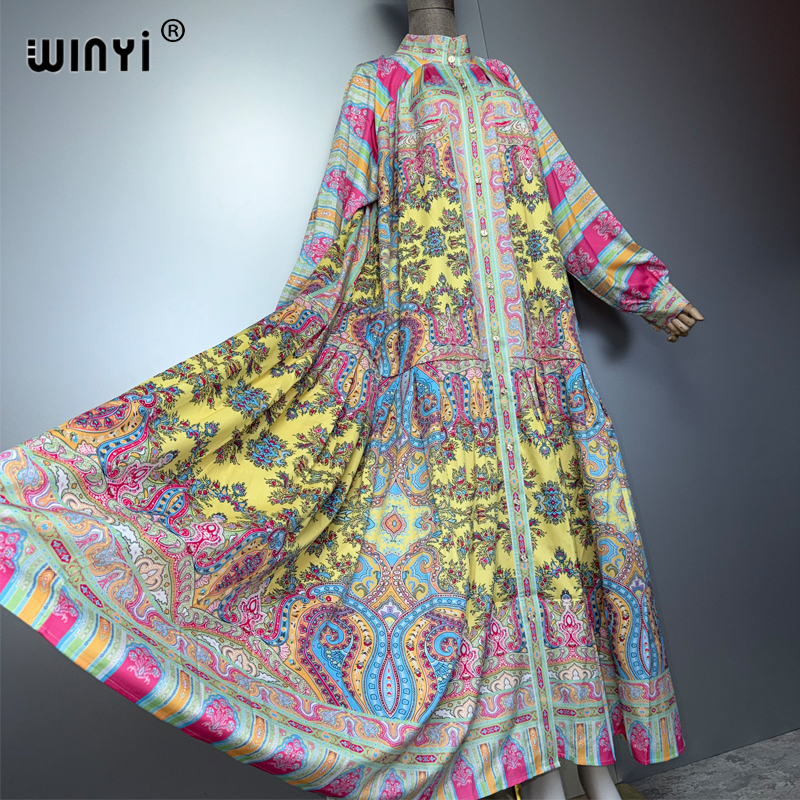 Robe longue de luxe WINYI pour femmes musulmanes, abaya ample pour les fêtes, caftan de Dubaï