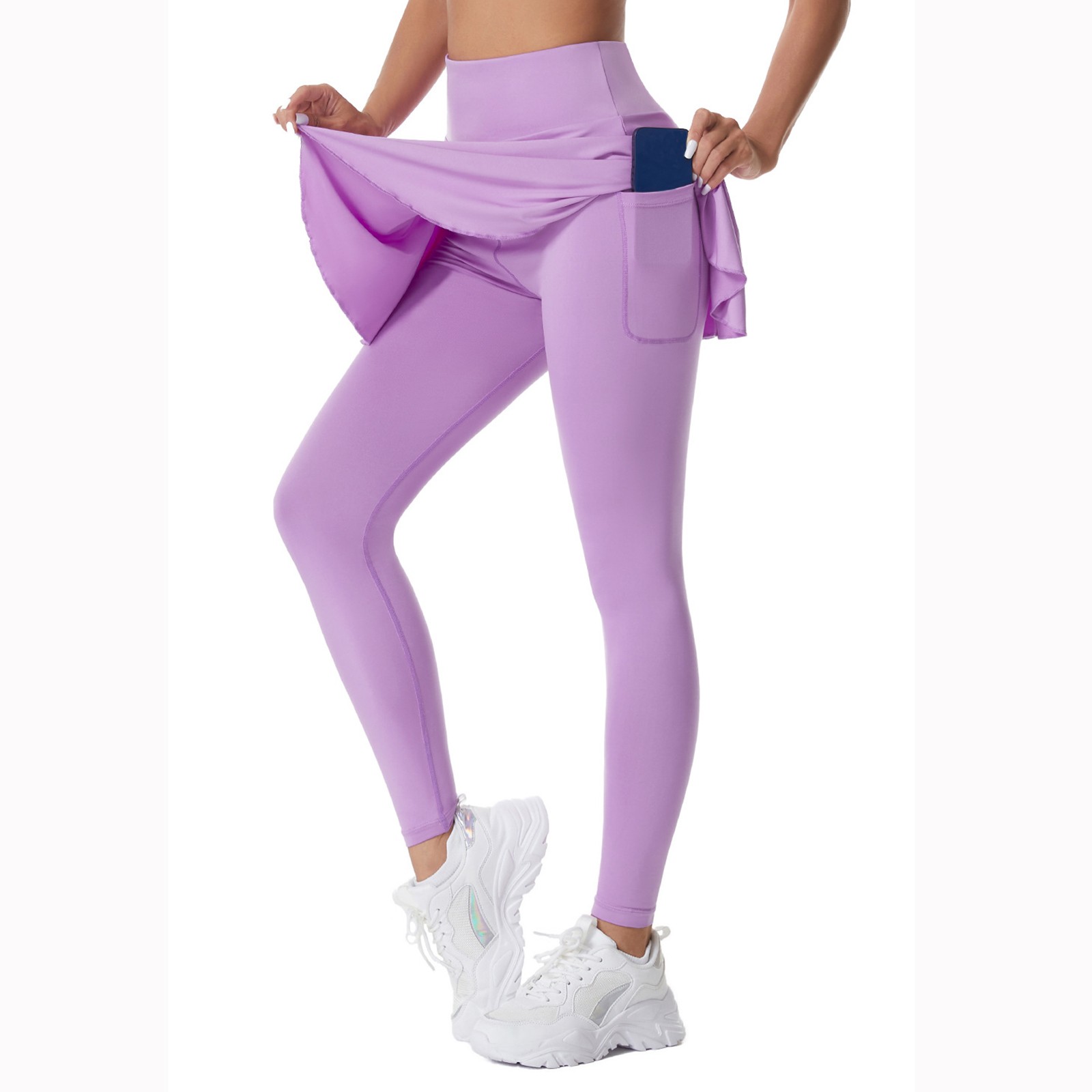 Pantalon de yoga taille haute pour femme, pantalon de fitness, pantalon d'entraînement en plein air, jupe de sport, mode classique, solide, document