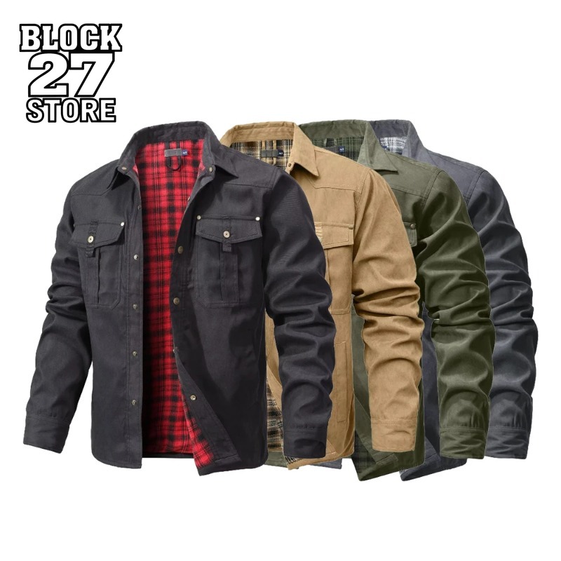 Harajuku – vestes pour hommes, chemise doublée de flanelle, manteau décontracté, bouton-pression, surchemise, Style Cowboy occidental, haute qualité, automne hiver