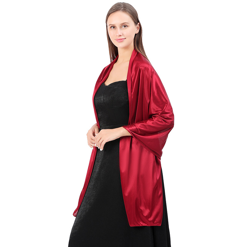 Robe de Soirée Élégante et Soyeuse pour Femme, Châle de ixde Mariage, Demoiselle d'Honneur, Capes de Banquet