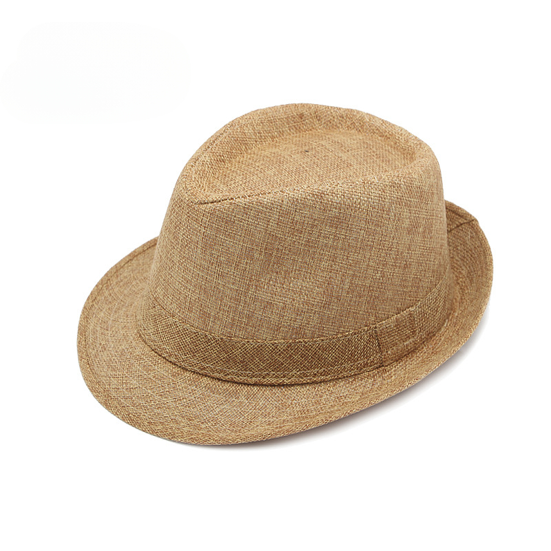 Chapeau de plage en lin rétro Jazz pour hommes et femmes, protection solaire extérieure, chapeau haut de forme décontracté, printemps et été