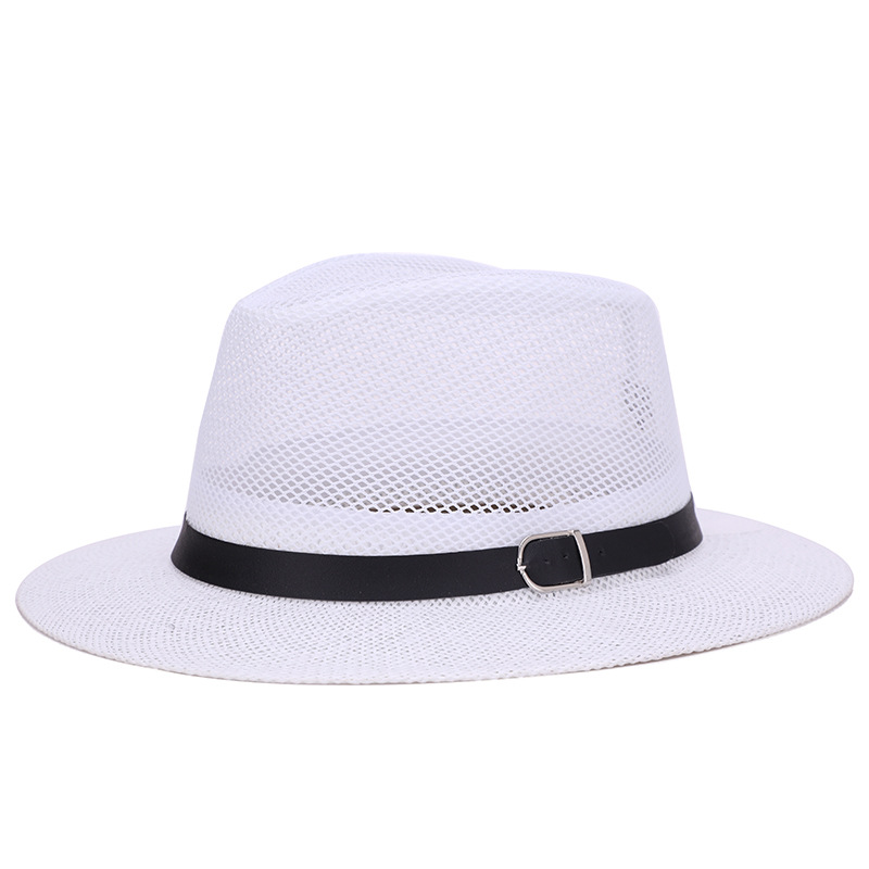 Chapeau britannique DN pour hommes, maille respirante, protection solaire extérieure, chapeau d'été, grand chapeau en lin