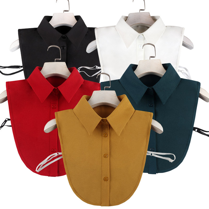 Faux col vintage en mousseline de soie pour femmes, col de chemise amovible, chemisier, pull, haut à revers, accessoires vestisens