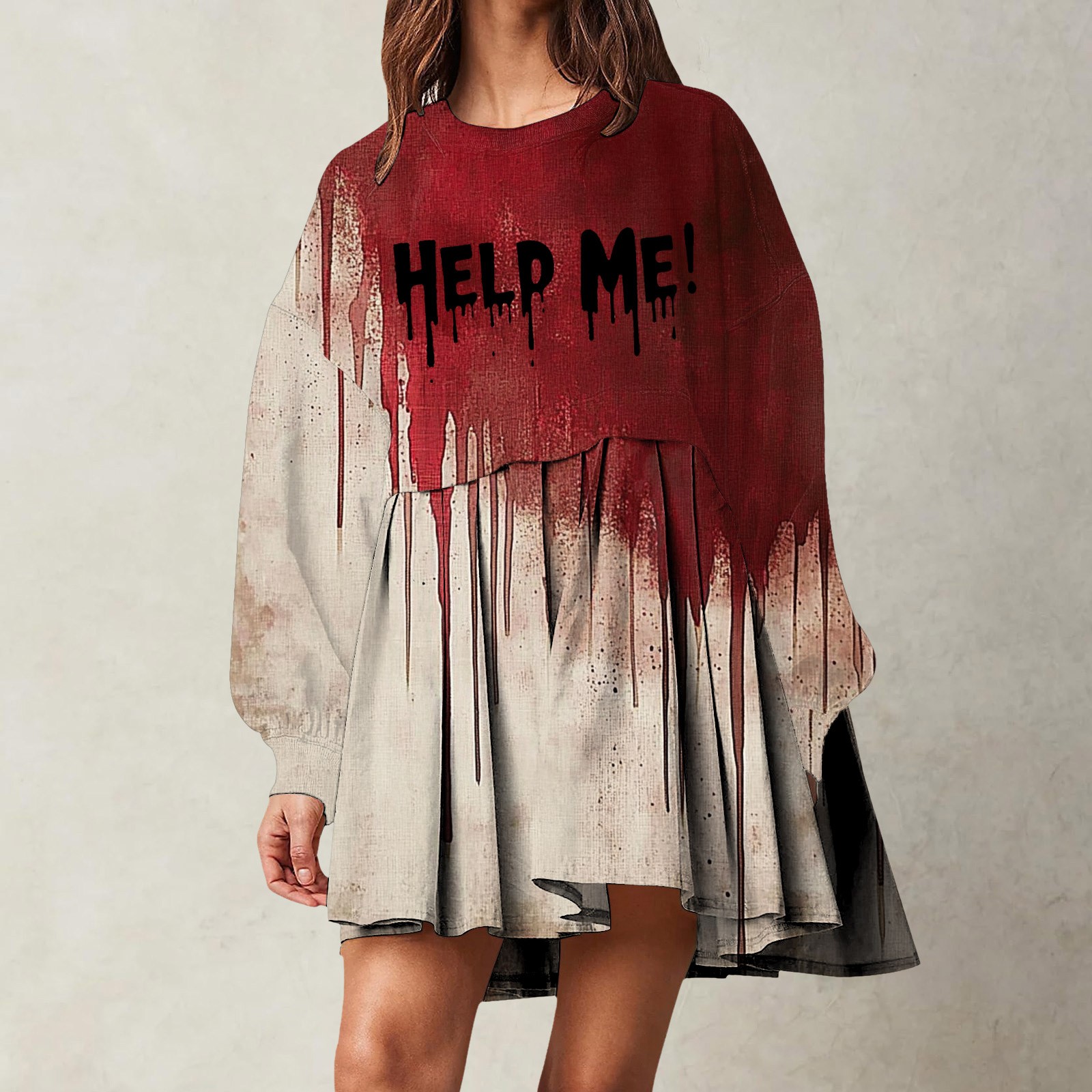 Robes décontractées pour adolescents, sweat-shirt surdimensionné pour femmes, manches longues, col rond, hauts pull, robes d'automne pour femmes, semi-formelles