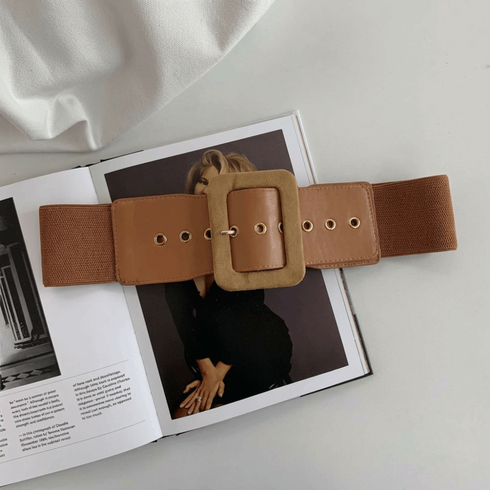 Ceinture extensible pour femmes, large, boucle en métal, bracelet en cuir, accessoires pour vêtements féminins, vêtements et accessoires de taille pour robe