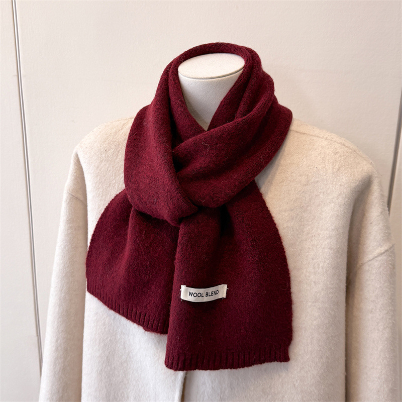 2025 nouveau luxe hiver chaud tricoté écharpe femmes corée Styles couleur unie Simple foulards châles dame doux enveloppes foulard