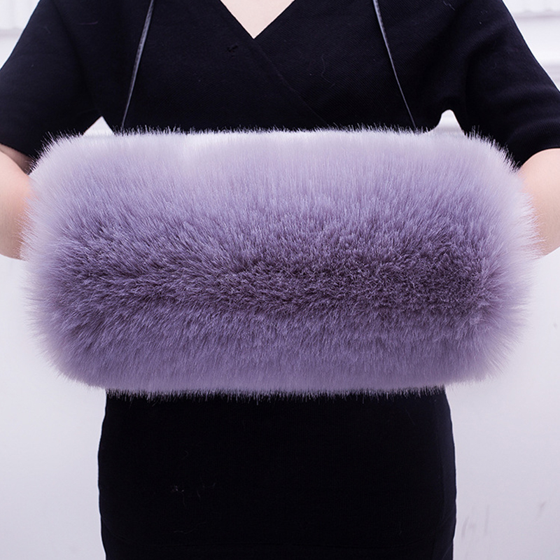 Femmes hiver manchon moelleux chauffe-mains épaissir fausse fourrure gants chauds doux hiver chaud fourrure mitaines manches chaudes