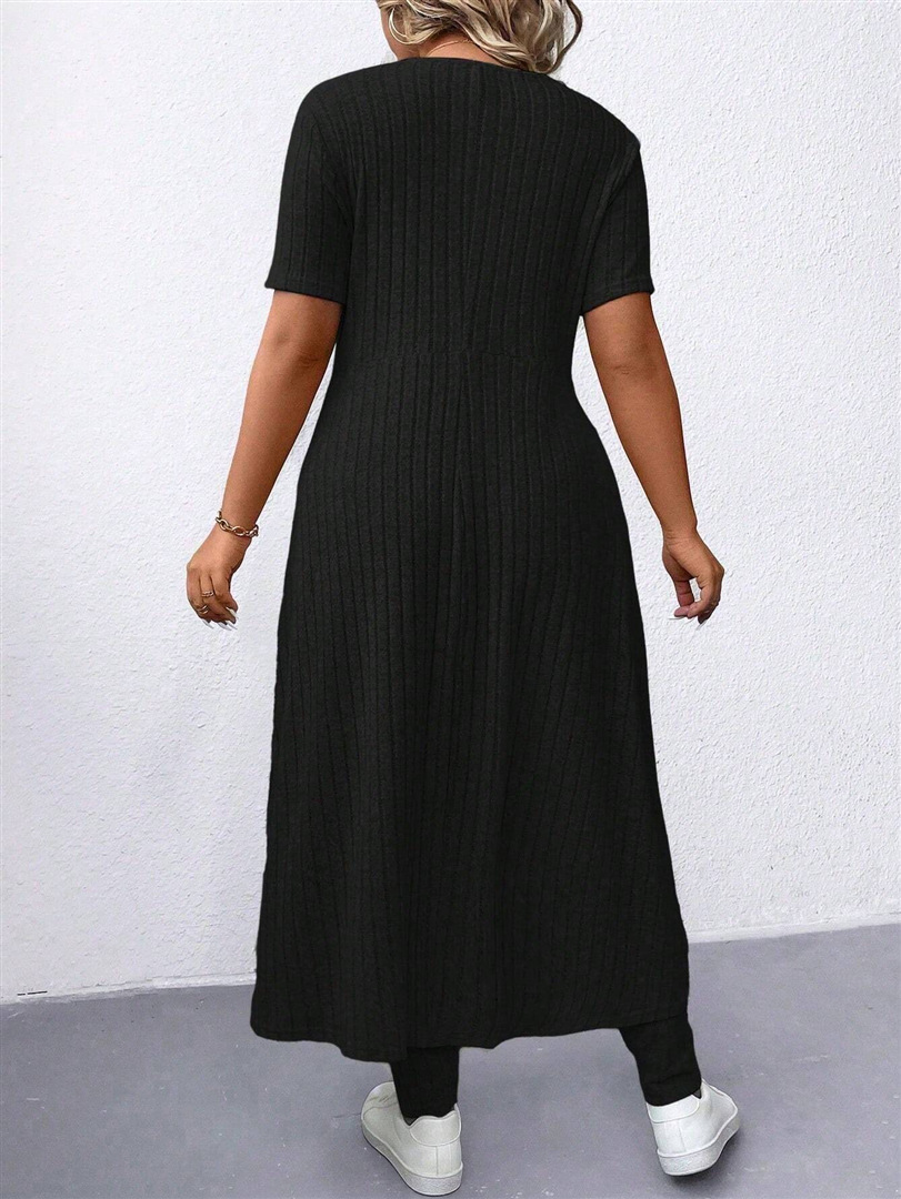 Ensemble jupe-pantalon décontracté style européen et américain, manches courtes, design fendu, pour les saisons printemps-automne, vente chaude