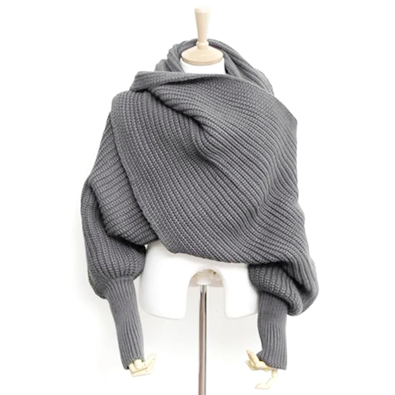 Écharpe de couverture ronde multi-usage pour femme, châle en crochet avec manches, châle, cape, automne, hiver