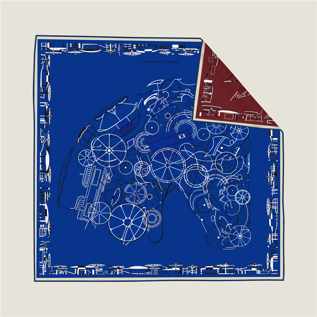 Foulard bandeau imprimé double face pour femmes, nouvelle marque, mode 90x90cm, Hijab en soie, Bandana, Protection solaire, châle