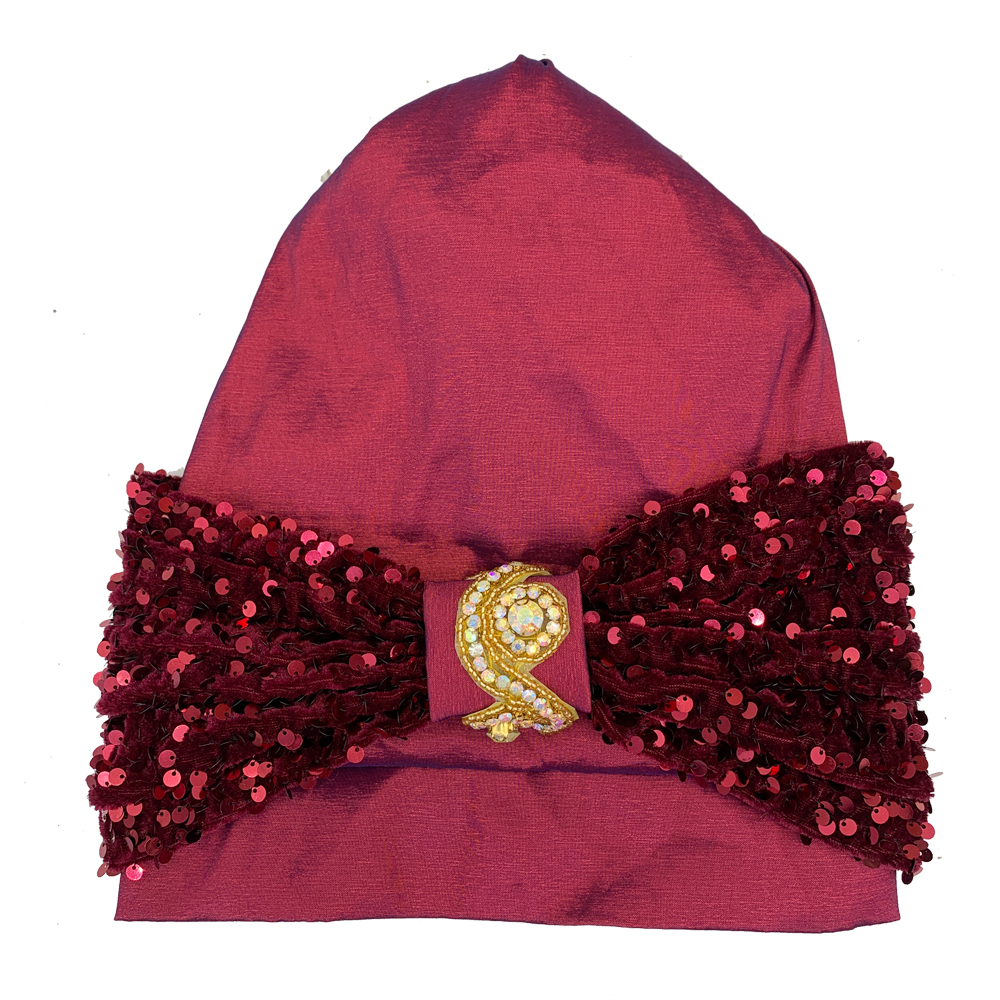 Turban à Paillettes pour Femme Musulmane, Chapeau Nigérian, Vêtements de Sauna, Cravate