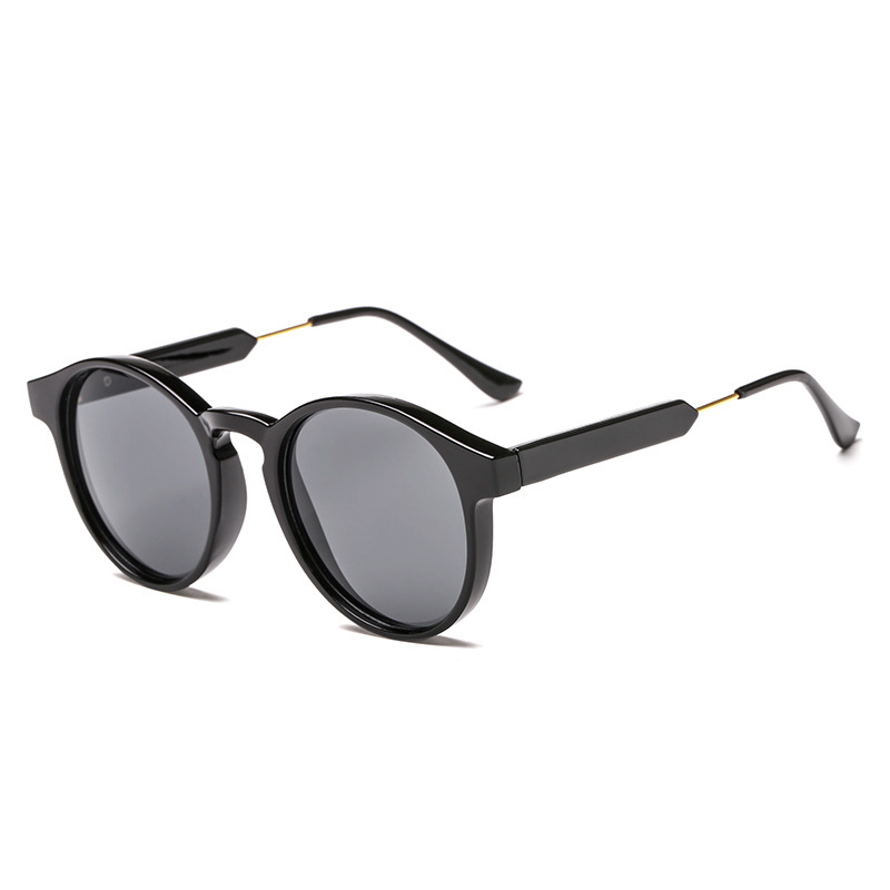 Lunettes de soleil rondes rétro pour femmes et hommes, design de marque, transparentes, en alliage, UV400, 2023