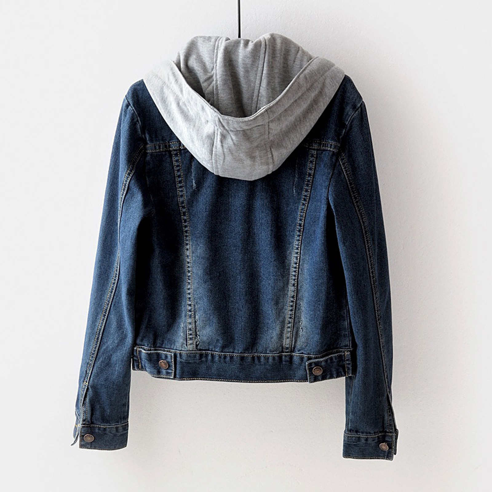 DistMurcia-Veste en Jean à Capuche pour Femme et Fille, Manteau Court à Manches sulf, Décontracté, Y2k, Streetwear