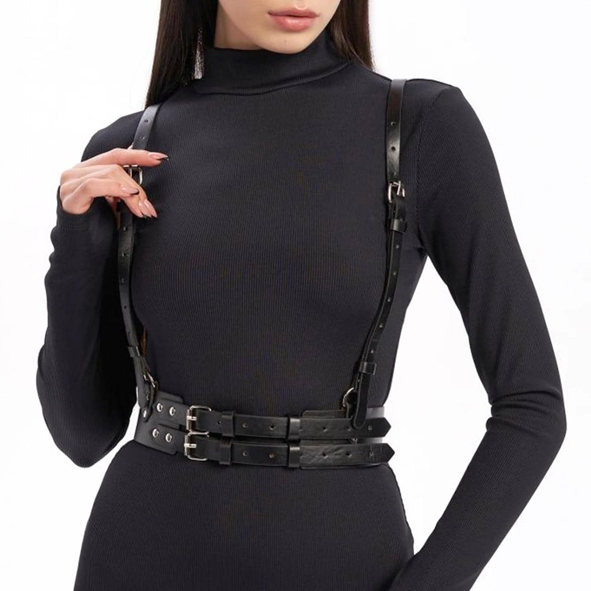 Ceinture décorative Punk pour femmes, Style de rue, ceinture à bretelles réglable, harnais Corset, accessoires pour vêtements gothiques