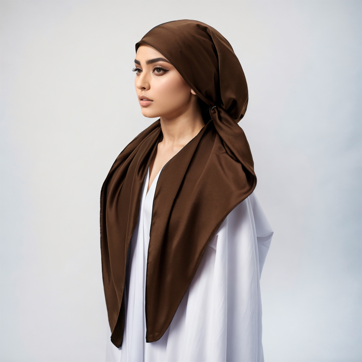 Chapeau Hijab en Satin pour Femme Musulmane, Écharpe Instantanée, Turban Islamique, Bandana, 70x25cm