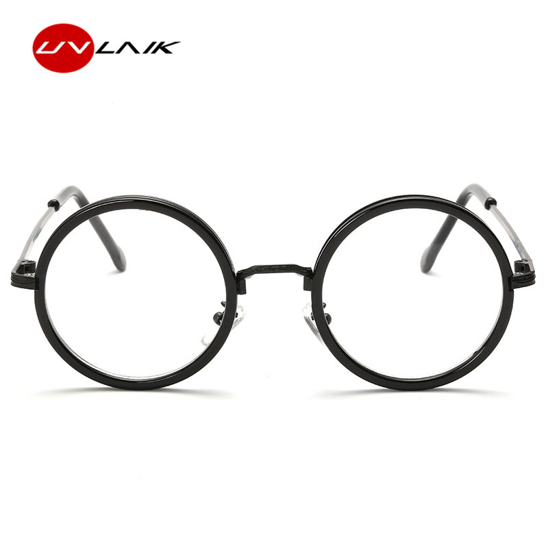 UVLAIK-Monture de lunettes rondes rétro pour hommes et femmes, lentille transparente, lunettes de myopie, vintage, optique, délinquants