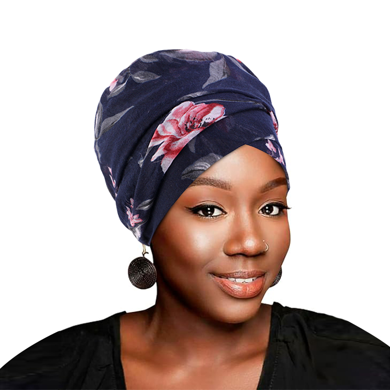 Turban bandana avec nœud supérieur pour femme, bonnet imprimé floral, écharpe pour cheveux longs, bonnet indien, vêtements de sauna musulmans, nouvelle collection