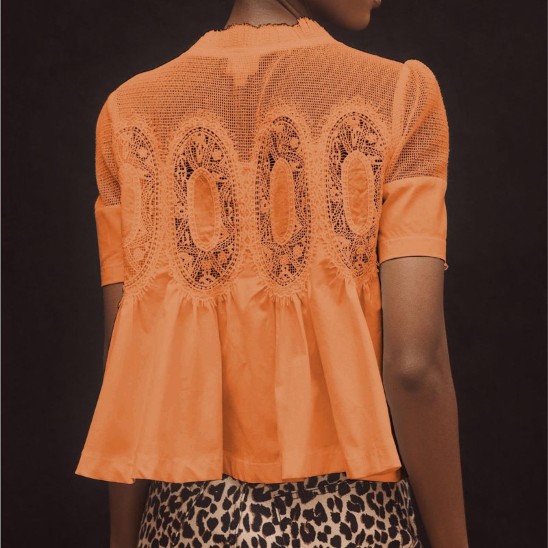 Chemisiers en dentelle à la mode pour femmes, style Boho, col rond, maille brodée, couleur unie, jupe ample, hauts à manches courtes, chemise Streetwear, été, 2026
