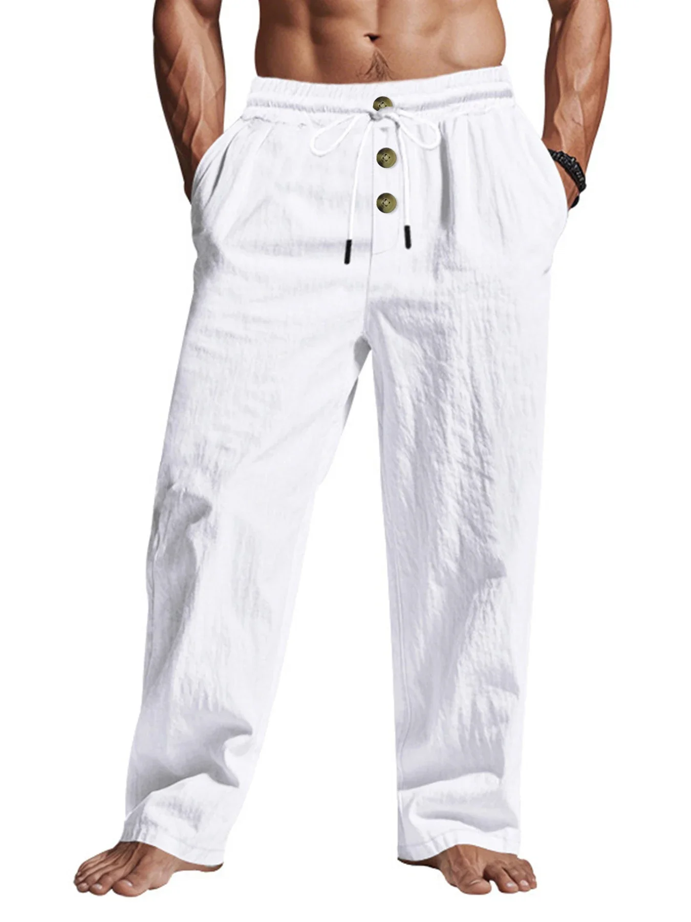 Pantalons décontractés pour hommes, pantalons d'été respirants, couleur unie, pantalons de survêtement de haute qualité, pantalons de sport de plage hawaïens, de Jogging