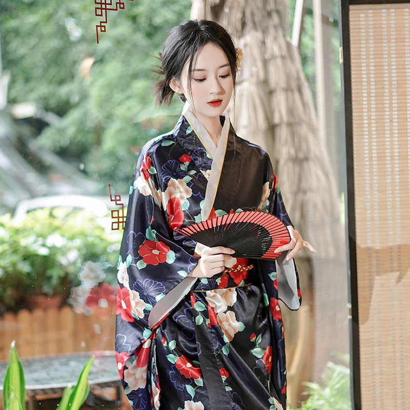 Kimono Japonais Traditionnel avec Obi Vintage pour Femme, Robe de Soirée, Geisha, Costume de Spectacle sur Scène, Cosplay