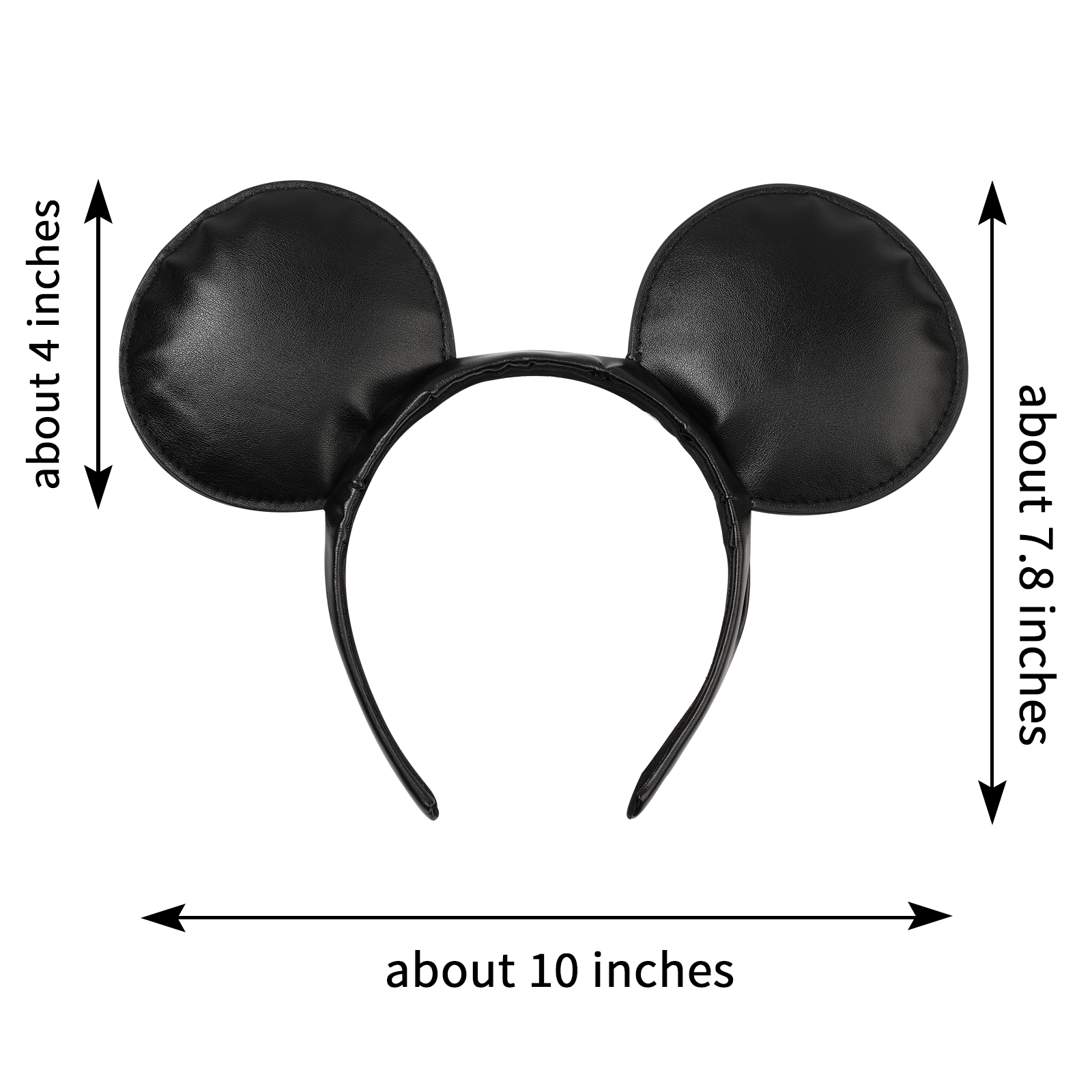 Serre-tête en tissu fait main pour garçons, motif oreilles de souris de dessin animé, sans nœud, style mignon, accessoire de coiffure pour femmes