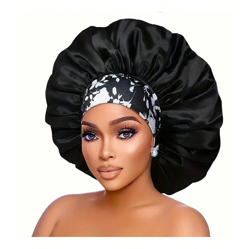 Bonnet uni pour femmes, mode décontractée, imprimé floral, bande large, bonnet doux et confortable pour dormir, pour femmes et filles