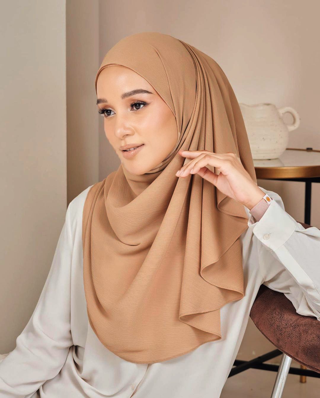 Musulman plaine froissé HIjabs lourd en mousseline de soie écharpe arabe crêpe châle enveloppes bandeau islamique couleur unie Foulard femmes