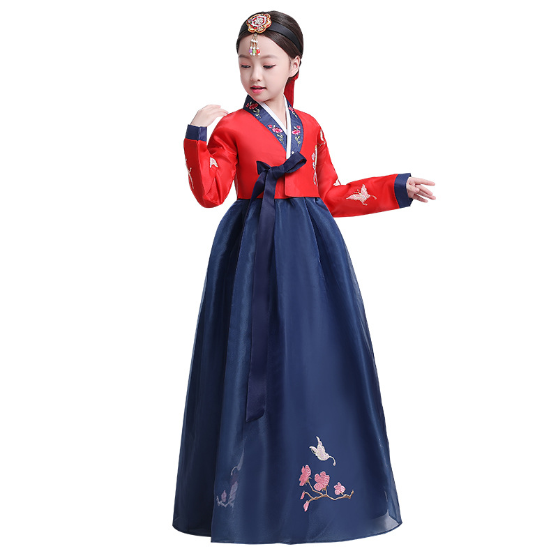 Robe traditionnelle Hanbok pour enfants, costume de princesse coréenne de la cour royale, broderie, vêtements de fête de mariage pour spectacle sur scène